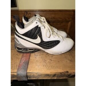 Nike Shox Basketball Shoes High Top Mens Size 12 White Black Leather  407628-100
